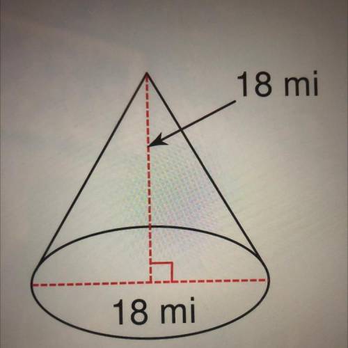 Find the volume for the cone