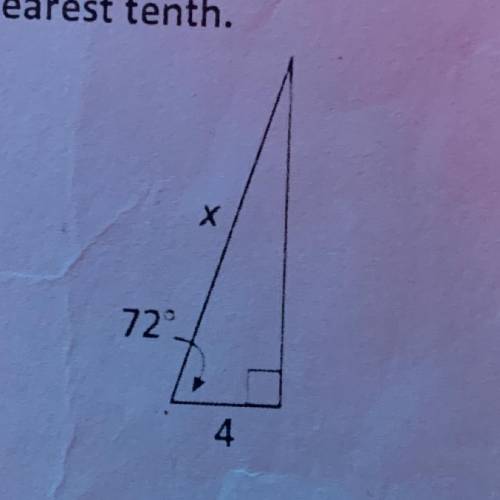 Find the length of x, round too the nearest tenth
