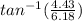 tan^{-1}(\frac{4.43}{6.18})