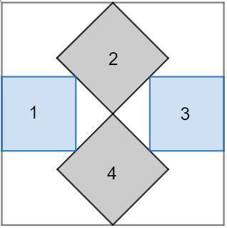 All the given quadrilaterals in the picture on the right are squares and #1 ≅ #3, #2 ≅ # 4. find th