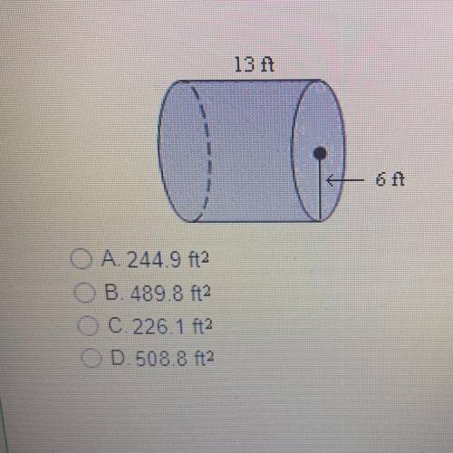 Find the lateral surface area of the cylinder. Round your answer to the nearest tenth.