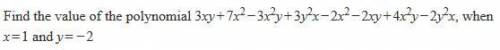 Find the value of the polynomial when x=1 and y=-2