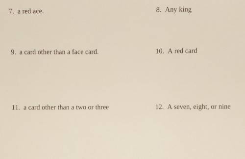 A card is drawn randomly from a standard 52 card deck. Find the probability of drawing the given ca