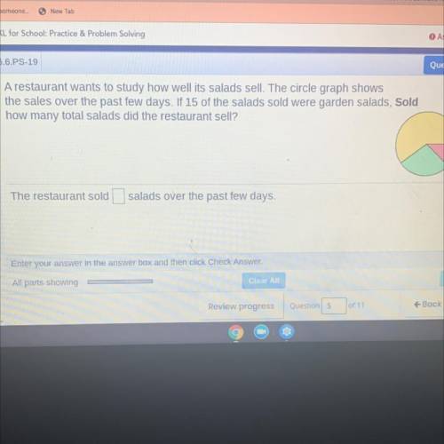 A restaurant wants to study how well its salads sell. The circle graph shows

the sales over the p