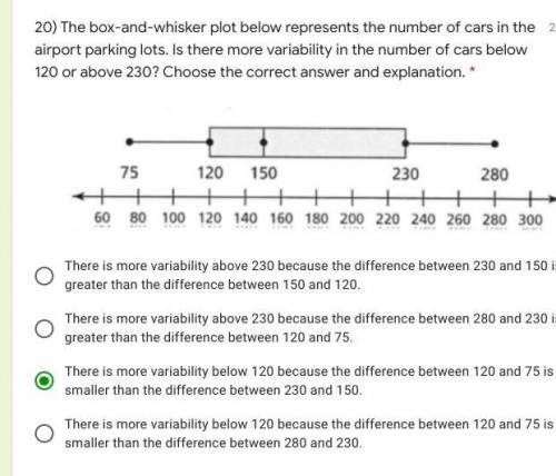 he box-and-whisker plot below represents the number of cars in the airport parking lots. Is there m