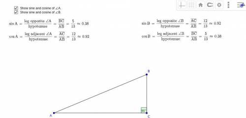 Measure ∠A and ∠B and find their sum. How are the angles related?