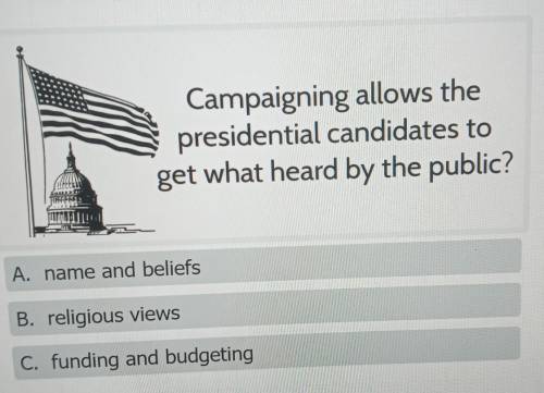 Campaigning allows the presidential candidates to get what heard by the public?​