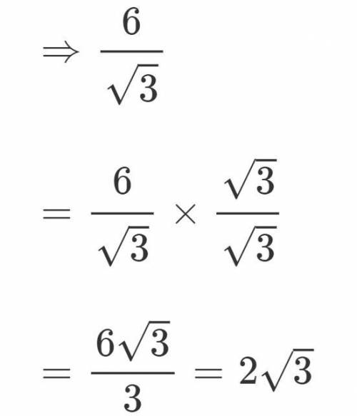 Which choice is equivalent to the fraction below? 6/(sqrt(3))