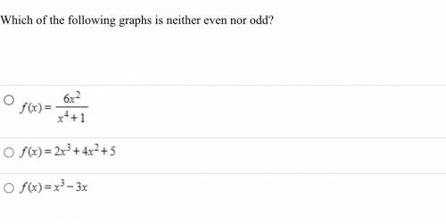 Which of the following graph is neither even or odd