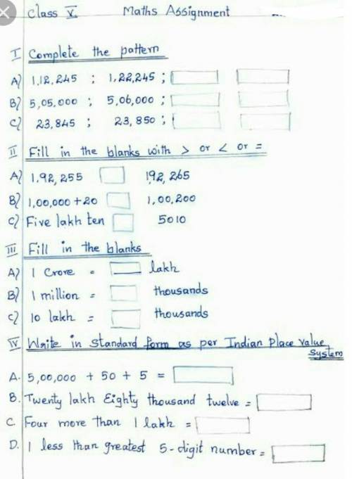 20 points hey what's the answerClass 5 maths assignment ​