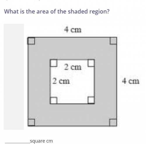 What is the area of the shaded region? 2 cm 2cm4cm 4cm​