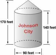A city's water tower is built using a right circular cone and a right cylinder, as shown.

About h