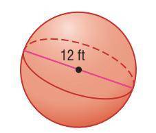 Find the volume of the sphere below. Round your answer to the nearest tenth. When calculating, use