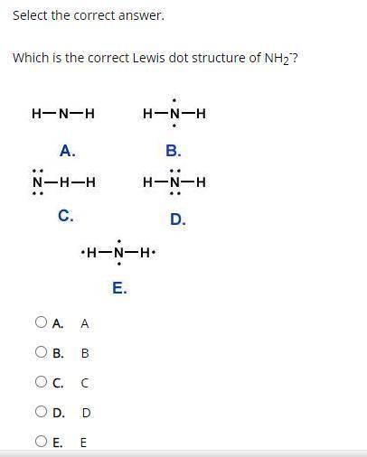 Which is the correct Lewis dot structure of NH2-?