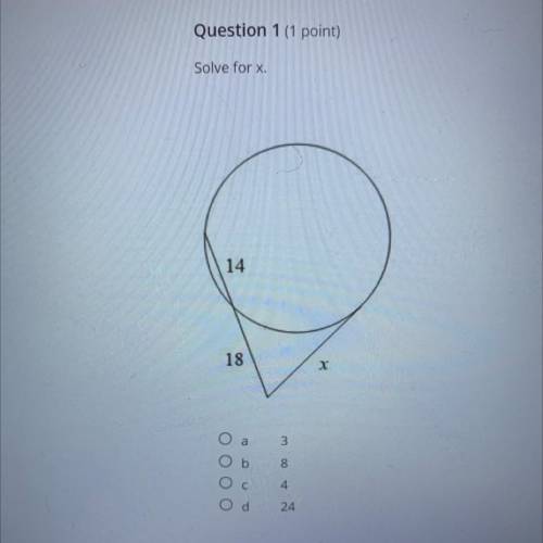 Question: Solve for x.