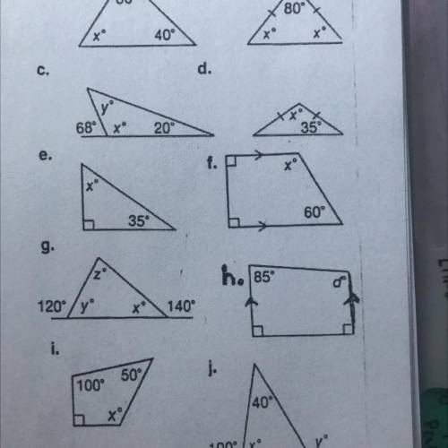 Dont need an answer to all, just need to know how to find the missing angle