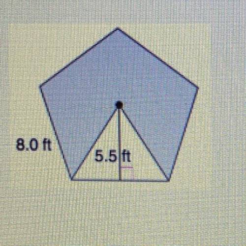 Given the regular pentagon in the figure below, find the area of the entire shape.