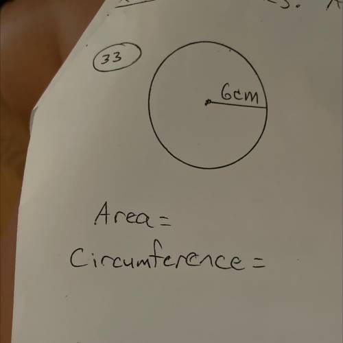 Area and circumference of this circle
