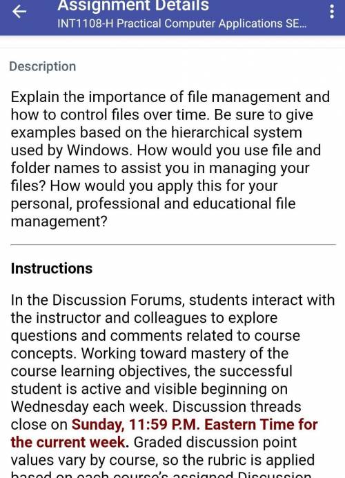 Explain the importance of file management and to control files over time be sure to give examples b