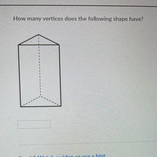 What is the answer? 
how many vertices does the following shape have?