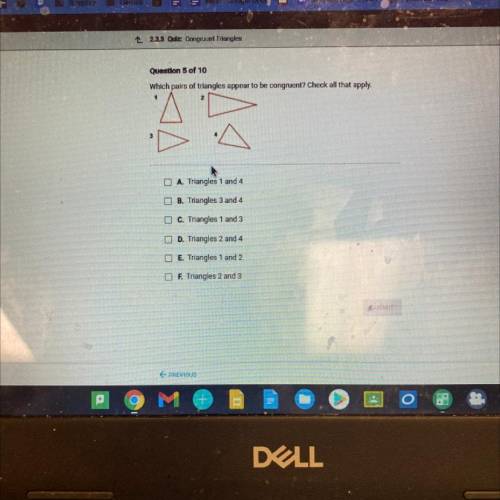 Which pairs of triangles are congruent