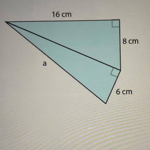 8) In the figure below what is the length of a?