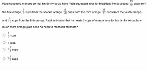 Patel squeezed oranges so that his family could have fresh-squeezed juice for breakfast. He squeeze