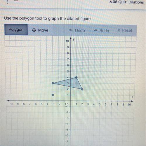 Graph the image of this figure after a dilation with a scale factor of 2 centered at (-3,1)