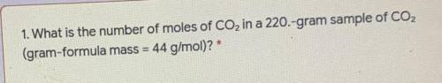 What is the number of Co2 in a 220 gram