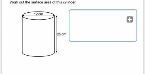 Work out the surface area of this cylinder. 
Height=25 
Diameter=12