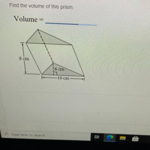 I need help finding the volume of this prism
