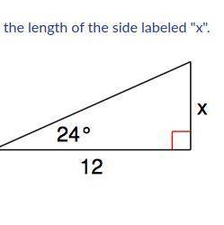 Find the length of the side labeled “x”.
a) 4.88
b) 10.96
c)5.34
d)26.95