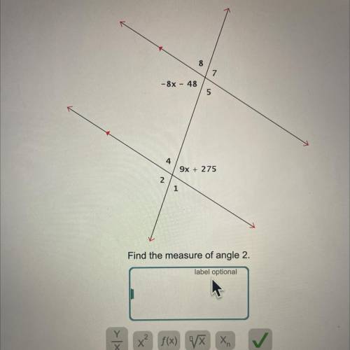 I will give BRAINLIEST to the correct answer 
Find the measure of angle 2