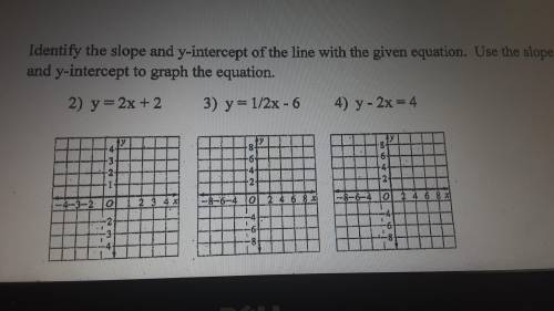 Slope intercept, only need help on number 3. HELP NEEDED ASAP, NO LINKS