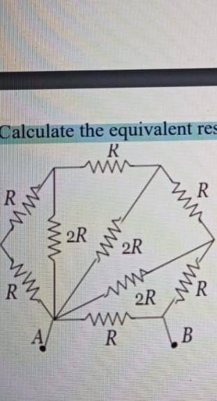 4.Calculate the equivalent resistance of the network across the points A&B​