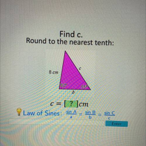 Find c. Round to the nearest tenth.