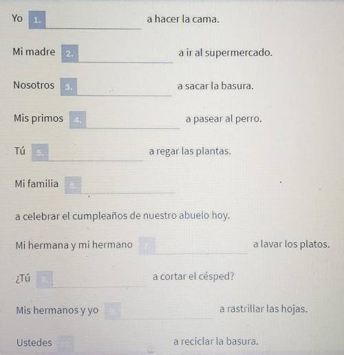 PLEASE HELP EASY SPANISHFill in the blanks with the correct form of the verb ir.​