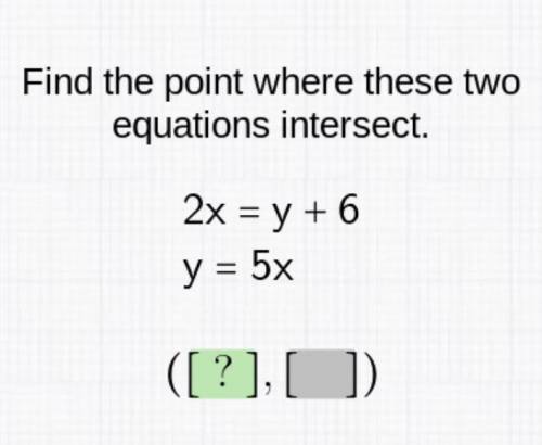 Help me find where these two equations in the picture intersect