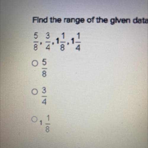 Please help
Find the range of the given data set.