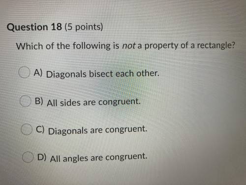 Which of the following is not a property of a rectangle