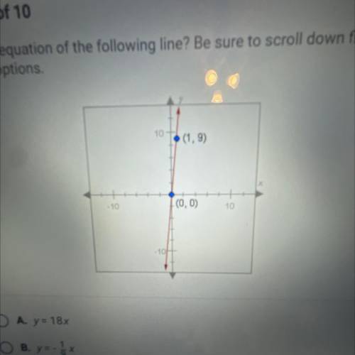 What is the equation the following line