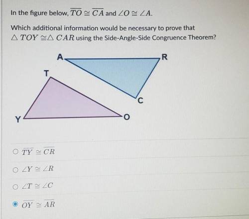 Help me I need this done for an exit ticket In the figure below, TO - CA and 20 - ZA. Which additio