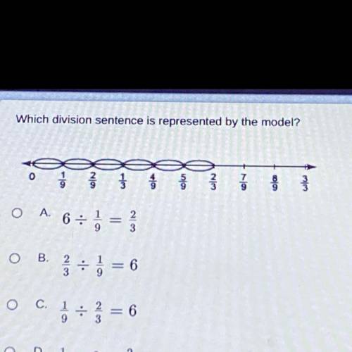 Which division sentence is represented by the model?