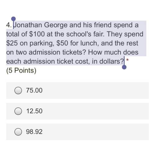 Jonathan George and his friend spend a total of $100 at the school's fair. They spend $25 on parkin