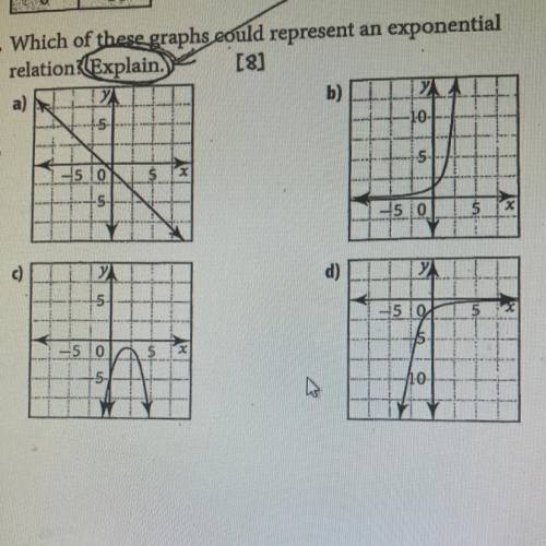 If you can even do just one it’ll help!!! Which of these graphs could represent an exponential

re