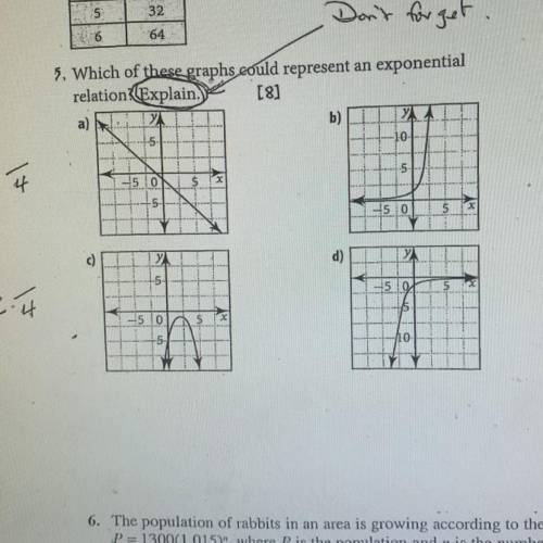 ASAP!!! Which of these graphs could represent an exponential 
relation (Explain)
