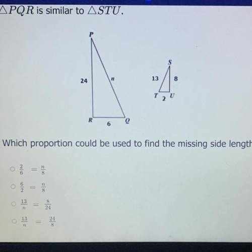 What proportion could be used to find the missing length?