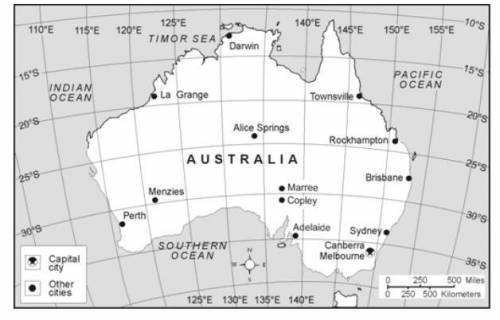 Using the map of Australia, what is the MOST precise location of Melbourne?

A) South East
B) Sout