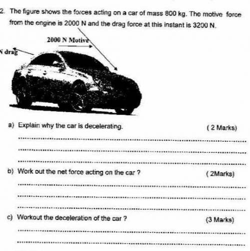 D) what would happen to the motion of the car if the force from the engine balances to the total dr