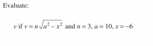 Please help me, the answer is v=24, but I need working out